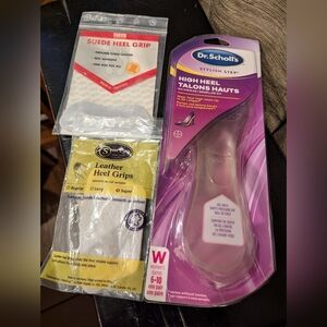 High Heel comfort bundle Dr Scholl's Gel insoles & Two leather suede Heel grips